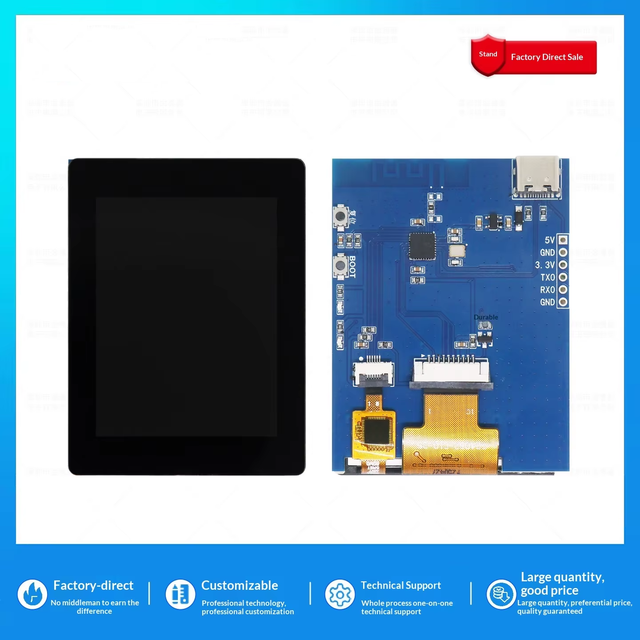 ESP32-C3 Development Board 2.4-Inch LCD Capacitive Touch Screen Module Supports WiFi/ Black Rechargeable for Medical Consumer