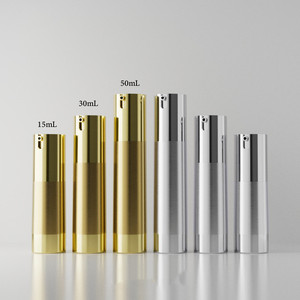Emballage cosmétique personnalisé brillant Rose or argent vide en plastique 10ml 15ml 20ml 30ml électroplaqué Uv bec pompe Airless bouteille - Product Image 4