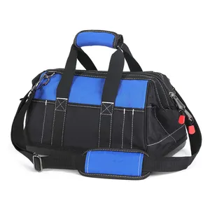 OEM Customize Logo Waterproof Electricia Tool Bag 16-inch Double Layer 600D Polyester Heavy Duty Tool Bag