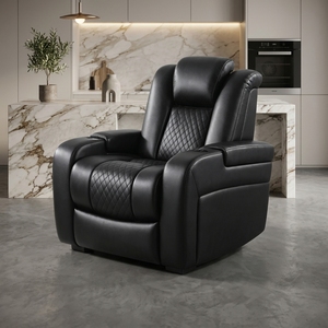 Sofá Reclinable de <span class=keywords><strong>3</strong></span> <span class=keywords><strong>Plazas</strong></span> Frank Multifuncional de Cuero Ecológico con Gravedad Cero y Carga Inalámbrica para Sala de Estar Moderna - Product Image 3