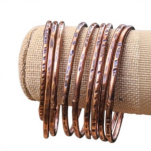 Vintage Intricate Twisted <b>Wire</b> Triple Pure Copper Wristband Fashionable Metal Jewelry Exquisite Design - Product Image 1