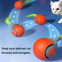 Jouets d'enrichissement pour chats modernes en silicone et PC rechargeables à 2 vitesses, balle interactive semi-automatique pour chats d'intérieur