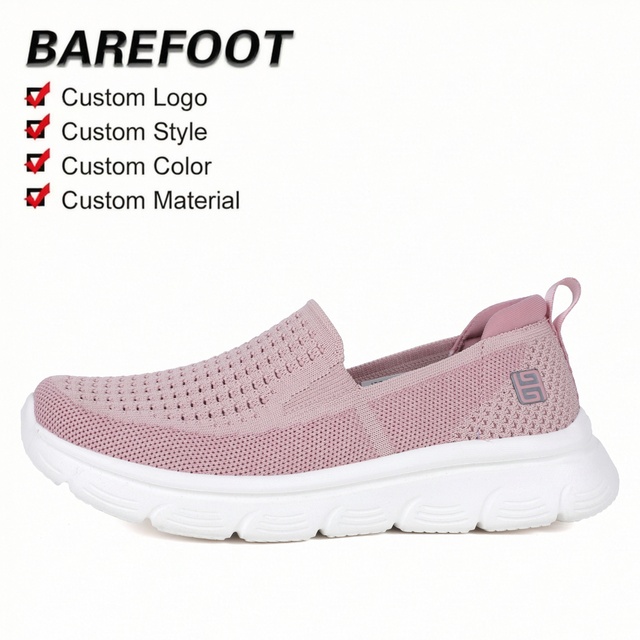 Breathable Mesh Fly Knit Barefoot Shoes for Summer Outdoor Leisure for Walking and Mountaineering Wide Toe Sneakers