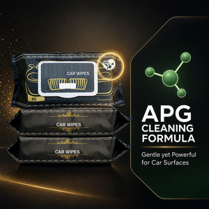 OEM ODM ผ้าเช็ดรถ APG 80 แผ่น ดีไซน์หรูหราสีดำทอง ผ้าเช็ดทำความสะอาดรถยนต์แบบเปียก สำหรับดูแลภายในรถยนต์อย่างรวดเร็ว - Product Image 3