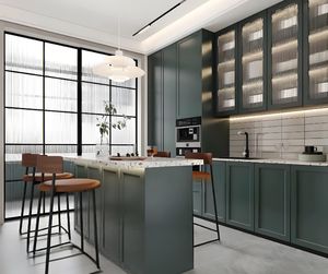 Gabinetes de Cocina Modernos Personalizados al por Mayor, Gabinetes de Cocina Modulares de Madera Empotrados en la Pared para Villa, Buen Precio - Product Image 2