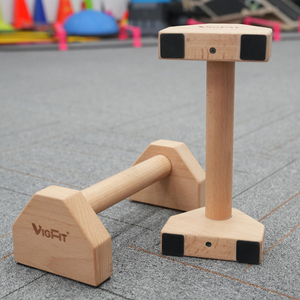 Bền Mini Song Song Sồi Gỗ <span class=keywords><strong>Push</strong></span> up Handstand Thanh Bằng Gỗ Parallettes Đẩy lên Bộ Cho Sức Mạnh Đào Tạo - Product Image 2