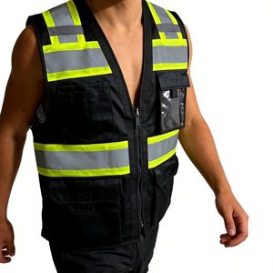 Gilet de sécurité noir CITICITY personnalisable, vêtement de travail léger pour la construction, gilet multipoches en maille pour géomètre, sécurité renforcée - Product Image 6