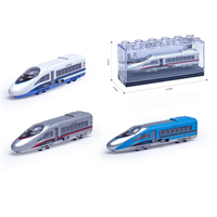 Bloques de Construcción de Plástico Personalizados 1:64, Caja de Bloques de Construcción DIY, Modelo de Coche de Aleación Fundida a Presión, Autobús, Trenes de Alta Velocidad, Juguetes de Tren de Ruedas Libres