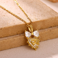 Collier en acier inoxydable plaqué or, résistant à la ternissure et à l'eau, motif feuille, tendance TikTok, par Fanhua Jewelry