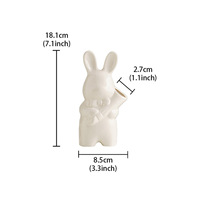 Klassische Art Deco Osterhase Keramik-Tischvase mit Blumenarrangement Heim-Tierkunst-Dekoration