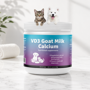 Friandises à mâcher molles au calcium de <span class=keywords><strong>lait</strong></span> de chèvre <span class=keywords><strong>pour</strong></span> chiens et chats, supplément nutritionnel <span class=keywords><strong>pour</strong></span> la santé osseuse avec vitamine D3, <span class=keywords><strong>pour</strong></span> chiots et chatons, OEM, 120 unités, 300g - Product Image 3
