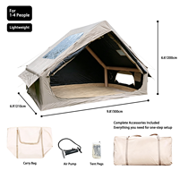 Tente de camping gonflable rapide quatre saisons, portable, pliable, imperméable, pare-soleil, camouflage PVC Oxford pour l'extérieur
