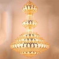 Lustre en cristal de luxe pour salon, style rétro traditionnel, escalier d'église, hôtel, salle de banquet, lampe ovale, projet