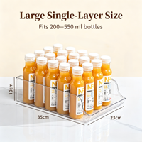 Organisateur de boissons pour réfrigérateur, distributeur de canettes à double couche avec poignée, bac de rangement transparent en PET pour canettes de soda, de bière et autres boissons
