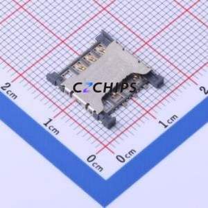 SIM-213 SIM Card Connector SMD Connector Plug-In Type Micro SIM Card Card Holder 1.5mm - Product Image 1