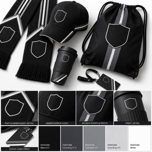 Kit Personalizado para Fanáticos de Partidos de Fútbol para Eventos de Club con Bufanda, Gorra, Bolsa con Cordón y Embalaje para Regalos de Patrocinadores - Product Image 4