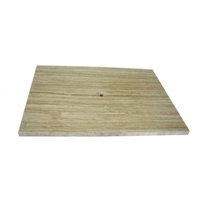 2025 OEM BST-034A-BETR Bac de douche rectangulaire en travertin avec trou de drainage central pratique Fabriqué en Malaisie - Product Image 1