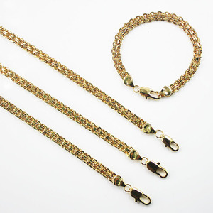 BMZ 2 Years <strong>Guarantee</strong> Real Gold Ion Plating 18K Gold 24 Inches Flower <strong>Chains</strong> 60*0.6cm Knitted Flower Necklace 3 Sizes - Product Image 6