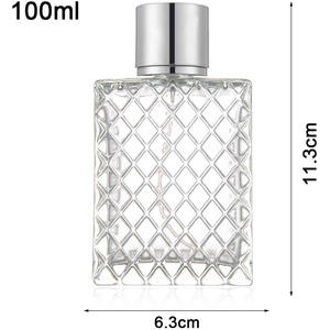 Transparent Square 100ml <b>Empty</b> Fine Mist Cosmetic Glass <b>Perfume</b> Atomizer <b>Bottles</b> - Product Image 2