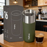 Sans BPA 360 °   Mug à café isotherme moderne en acier inoxydable 12oz 16oz avec couvercle encastré, isolation améliorée, pour voyage et bureau