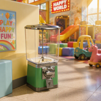 Distributeur Commercial de Bonbons et Jouets en Capsules à Monnayeur, Vente en Gros Usine, avec Réservoir Acrylique Rond et Carré