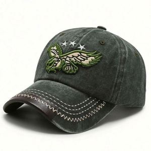 หมวกแบบกำหนดเอง ออกแบบ OEM หมวกทรง Trucker ผ้าหนังกลับ 6 แผง ไม่มีตาข่าย ปักลาย - Product Image 5