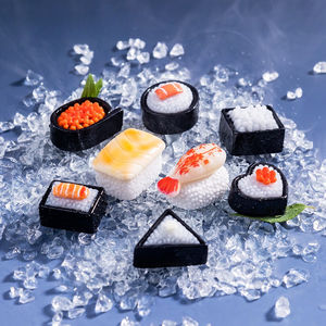 Breloque Cabochon en Résine 3D <span class=keywords><strong>à</strong></span> Dos Plat, Motifs Alimentaires Japonais : Sucette, Bonbon, Donut, Saumon, Sushi, Vin, Poisson, Boulette de Riz, Ramen, Noël - Product Image 2