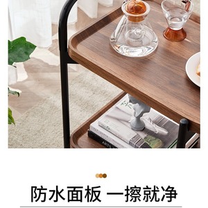 Wood Mobile <b>Trolley</b> Side Table With Wheels For Coffee Table Storage Rack Small Living Room Furniture - Product Image 3
