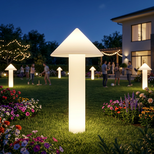 Lampe de sol en forme de champignon contemporaine et lumineuse pour la décoration du jardin et de la pelouse avec lumière blanc chaud - Product Image 1