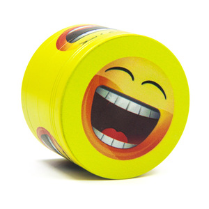 Lujo 55MM personalizado Mini cara sonriente expresión UV Metal Aleación de Zinc 4 capas Fumar hierba tabaco molinillo - Product Image 1