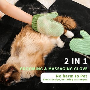 Guanto per peli di gatto e guanto per la rimozione della pelliccia dell'animale domestico, spazzola per la toelettatura del cane per spargimento, massaggio, efficiente guanto per la rimozione dei peli di animali domestici - Product Image 4