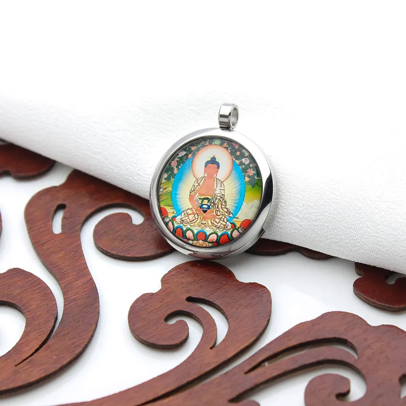 Medalhão chinês tradicional de Buda Guanyin para artesanato, pingente com borla e difusor, colar de pingente para decoração de carro, medalhão da sorte