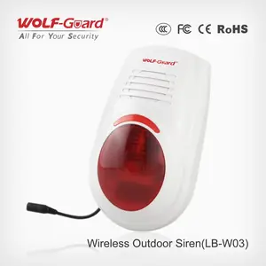Sirene sistem alarm strobo nirkabel antiair, sirene sistem alarm dengan lampu kilat