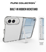 Coque de téléphone pliable pour iPhone Duo, transparente, anti-jaunissement, avec béquille intégrée, antichoc, protection intégrale de la charnière