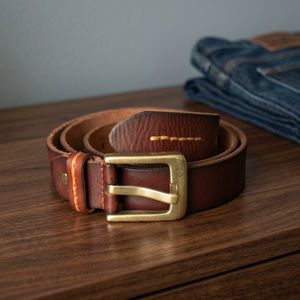 Cinturón de Cuero 100% Vacuno para Hombre, Estilo Vintage, Hebilla de Acero Rectangular, Resistente, Duradero e Impermeable, Gran Venta - Product Image 3