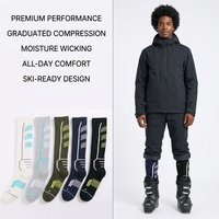 Chaussettes thermiques tricotées pour hommes et femmes, idéales pour les aventures de ski en automne et en hiver, pour adultes et jeunes, chaussettes de randonnée transfrontalières.