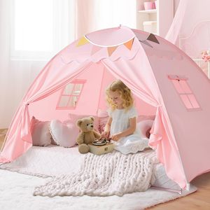 บ้านเด็กเล่นทรงปราสาทสีชมพูแสนน่ารัก ขนาดใหญ่ สำหรับเด็กผู้หญิง พร้อมไฟดาว ของเล่นในร่ม - Product Image 2