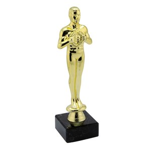 TROFEO STATUETTA ALLORO h 182mm UV ABS Acrilico Legno Vetro Cristallo Ottone Plastica Metallo Ferro Placcato Oro Targa Premio Vari - Product Image 1