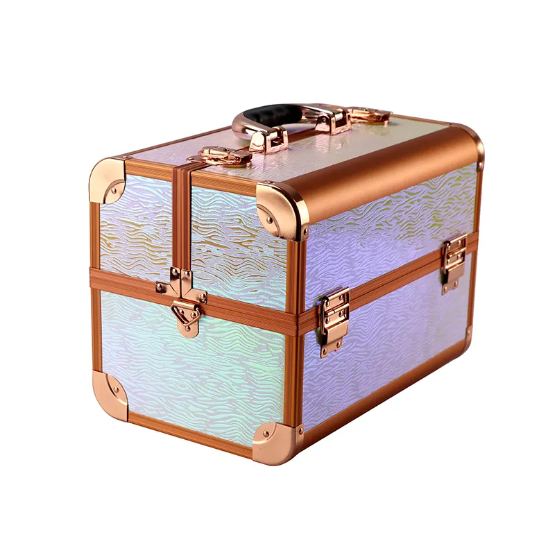 Chất Lượng Primacy Mỹ Phẩm Beauty Case, Nhôm Trang Điểm Mỹ Phẩm Xách Tay Travel Organizer Trường Hợp Bag Holographic