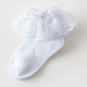 Calcetines de Algodón Blancos con Volantes y Encaje para Bebés y Niñas Pequeñas, Estilo Princesa - Product Image 5