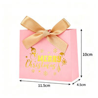 Kotak Hadiah Natal Berlapis Emas 11.5x4.5x10cm Pita Satin Tas Hadiah Kecil untuk Permen Cokelat Natal Pesta Pernikahan