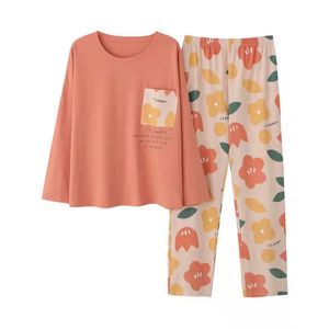 Pijama de Mujer Primavera y Otoño Manga Larga Ropa de Casa para Otoño e Invierno Tallas Grandes Conjunto Sencillo y Suelto para Usar en Exterior - Product Image 4