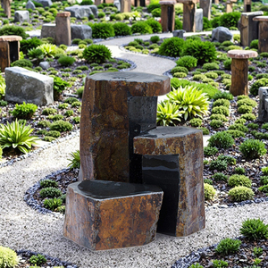 Produit extérieur moderne <span class=keywords><strong>de</strong></span> jardin <span class=keywords><strong>de</strong></span> fontaine <span class=keywords><strong>de</strong></span> cascade <span class=keywords><strong>de</strong></span> <span class=keywords><strong>pierre</strong></span> <span class=keywords><strong>de</strong></span> basalte pour la décoration extérieure - Product Image 1