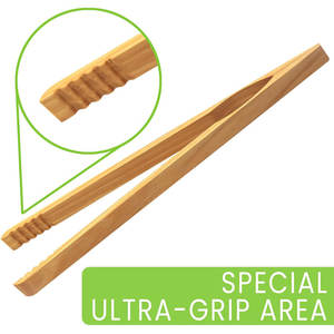 FLYWOD Mini pinces à pain antidérapantes en <span class=keywords><strong>bambou</strong></span> pinces à pain pinces à nourriture pour servir des pinces de cuisine en <span class=keywords><strong>bambou</strong></span> - Product Image 4