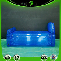 Lit gonflable géant transparent bleu personnalisé Hongyi, imprimé UV, ballon rebondissant transparent pour événements promotionnels
