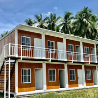 Maison conteneur moderne portable en acier de 20 pieds Solutions de logement temporaire préfabriquées pour bureau, école, hôtel, extérieur en bois de 40 pieds