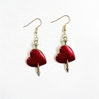 Goth – boucles d'oreilles d'halloween pour femmes, piercing, cœur, goutte d'huile rouge, gothique, Punk, Grunge esthétique, accessoires