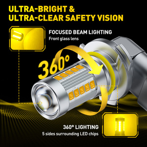Auxito หลอดไฟ LED 9006/HB4สีทองสีเหลืองตัดหมอกโคมไฟวิ่งกลางวันหลอดไฟ LED 790lm DRL 3000K - Product Image 6