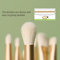 Lot de 14 pinceaux éventail plats personnalisables avec logo pour poudre libre, fard à paupières et anticernes, pour eye-liner, outils de beauté pour le visage, ensemble de pinceaux de maquillage pour les yeux