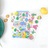 Sac en plastique jetable à motif de lapin de Pâques pour emballer des biscuits et des friandises, décoration de fête festive
